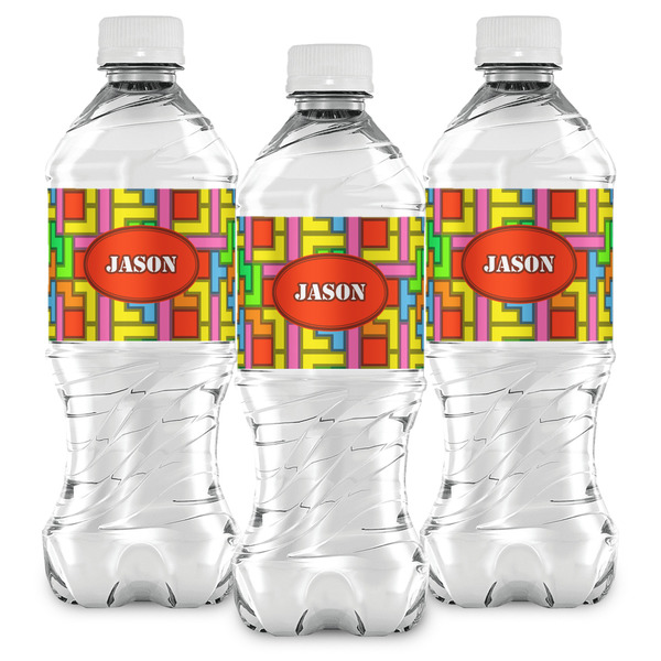 Tetromino Water Bottle Labels - Front View
