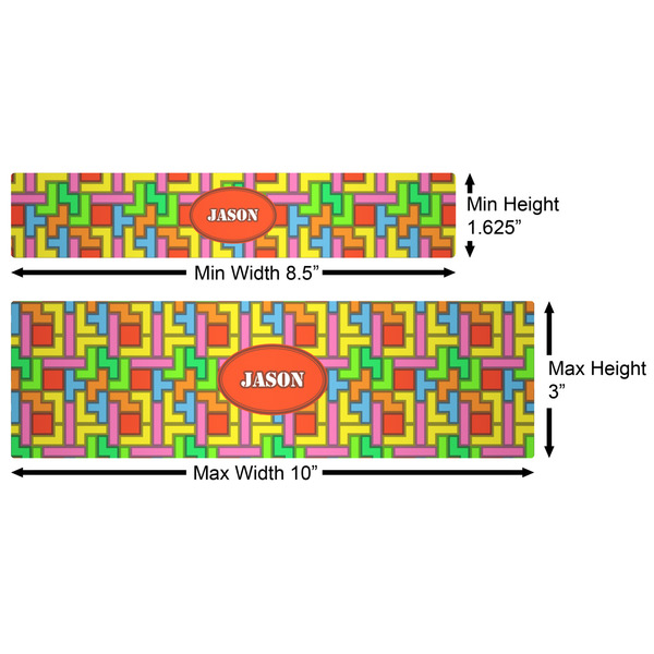 Tetromino Water Bottle Labels w/ Dimensions