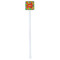 Tetromino White Plastic Stir Stick - Double Sided - Square - Single Stick
