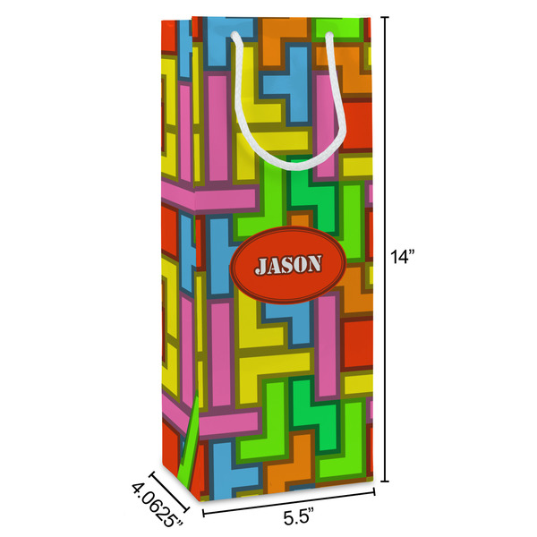 Tetromino Wine Gift Bag - Dimensions