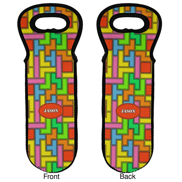 Tetromino Wine Tote Front & Back