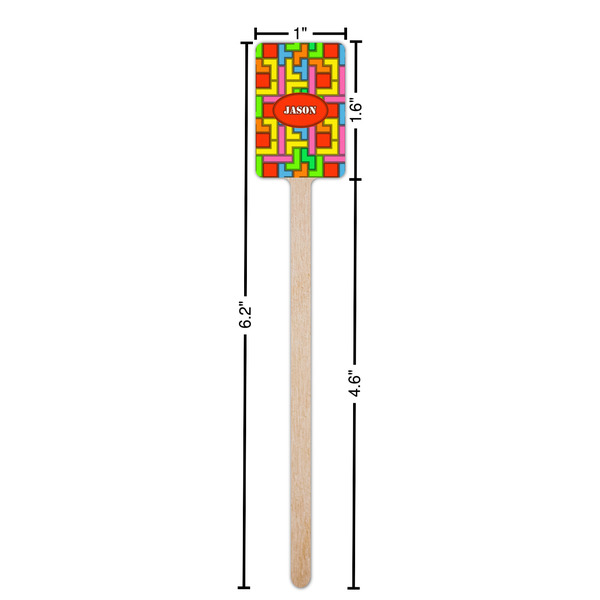 Tetromino Wooden 6.25" Stir Stick - Rectangular - Dimensions