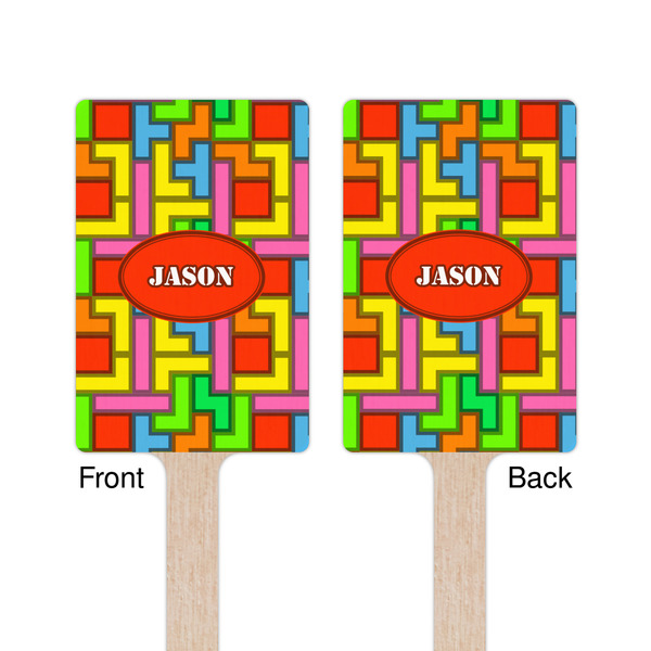Tetromino Wooden 6.25" Stir Stick - Rectangular - Double Sided - Front & Back
