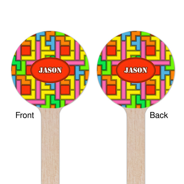 Tetromino Wooden 6" Stir Stick - Round - Double Sided - Front & Back
