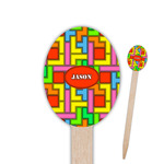 Tetromino Oval Wooden Food Picks (Personalized)