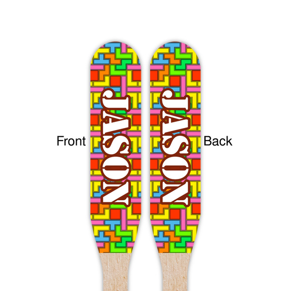 Tetromino Wooden Food Pick - Paddle - Double Sided - Front & Back