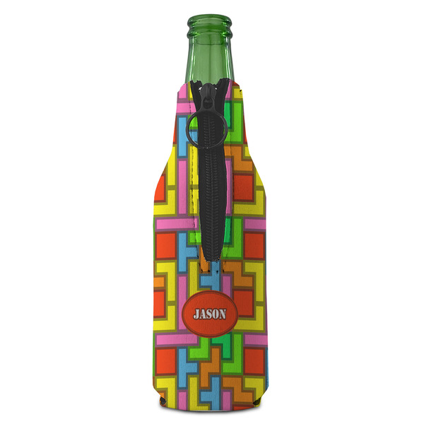 Tetromino Zipper Bottle Cooler - BACK (bottle)
