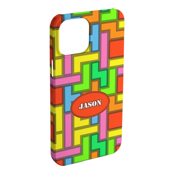 Custom Tetromino iPhone Case - Plastic - iPhone 15 Plus (Personalized)