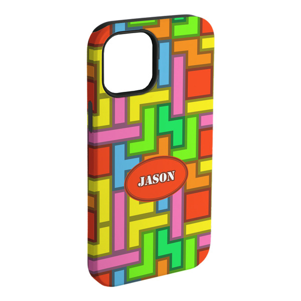 Custom Tetromino iPhone Case - Rubber Lined - iPhone 15 Plus (Personalized)