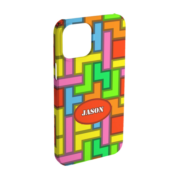 Custom Tetromino iPhone Case - Plastic - iPhone 15 Pro (Personalized)