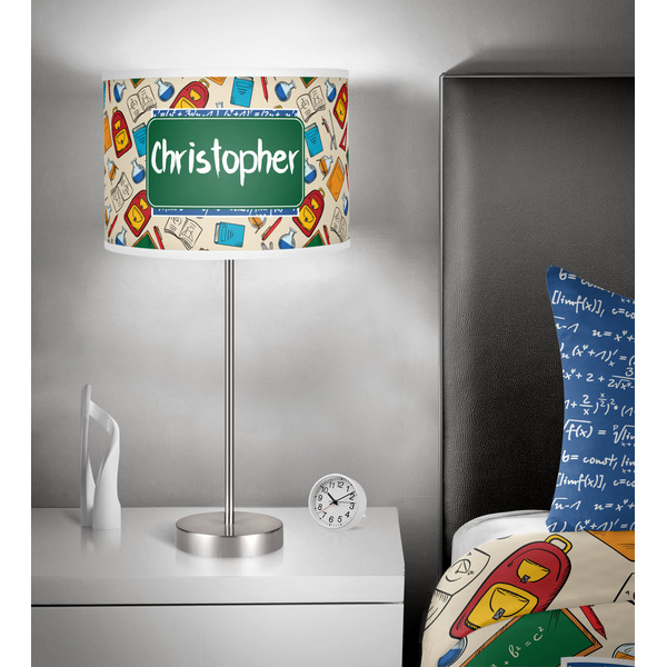 Math Lesson 13 inch drum lamp shade - in room