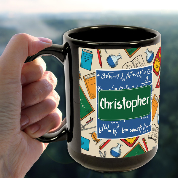 Math Lesson 15oz. Black Mug - LIFESTYLE