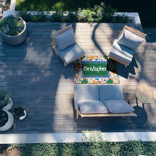 Math Lesson 3'x5' Patio Rug - In Context