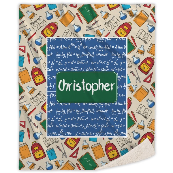 Custom Math Lesson Sherpa Throw Blanket (Personalized)