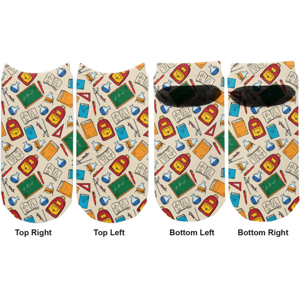 Math Lesson Adult Ankle Socks - Double Pair - Front and Back - Apvl