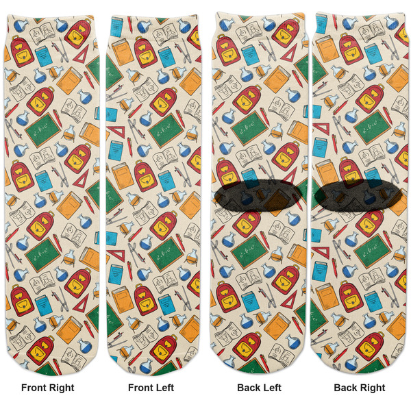 Math Lesson Adult Crew Socks - Double Pair - Front and Back - Apvl