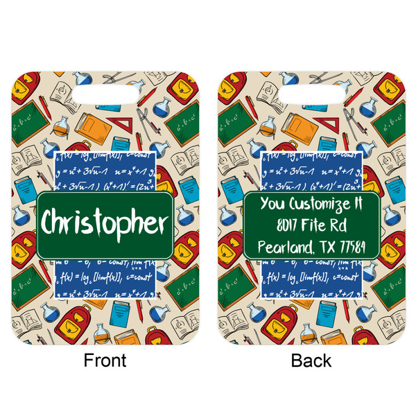 Math Lesson Aluminum Luggage Tag (Front + Back)