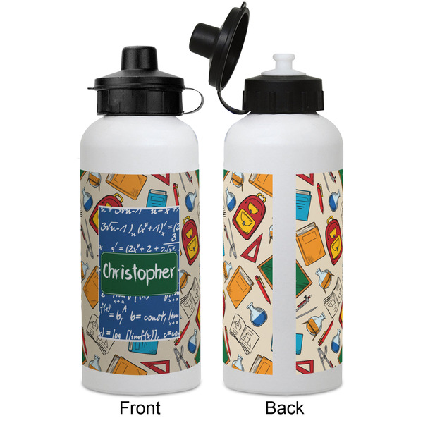 Math Lesson Aluminum Water Bottle - White APPROVAL