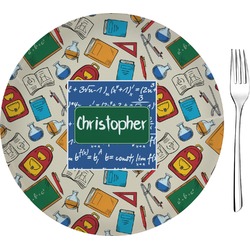 Math Lesson 8" Glass Appetizer / Dessert Plates - Single or Set (Personalized)