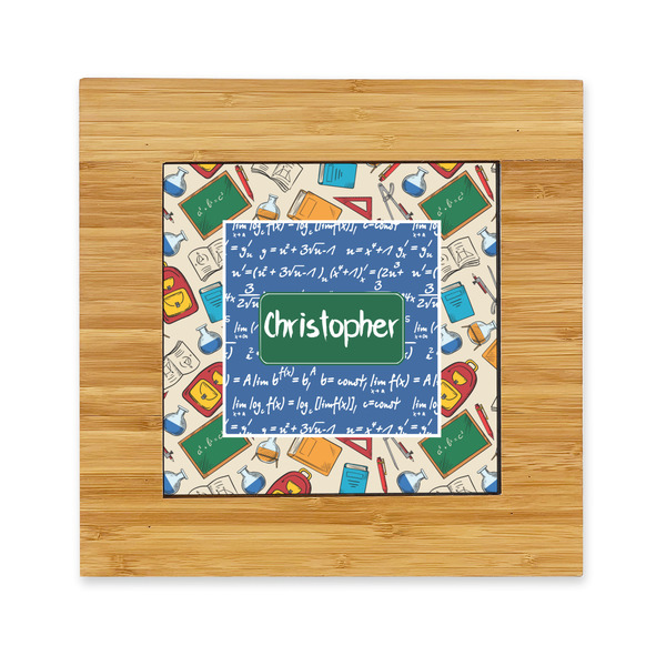 Custom Math Lesson Bamboo Trivet with Ceramic Tile Insert (Personalized)