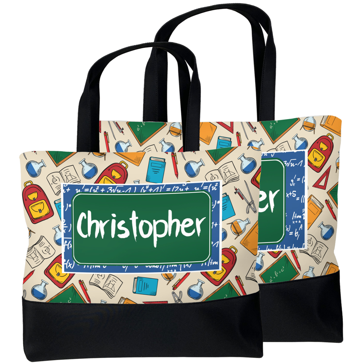 Math Lesson Beach Tote Bag Personalized Youcustomizeit