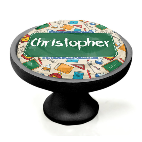Math Lesson Black Custom Cabinet Knob (Side)