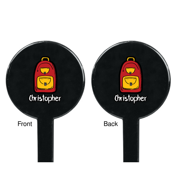 Math Lesson Black Plastic 7" Stir Stick - Double Sided - Round - Front & Back