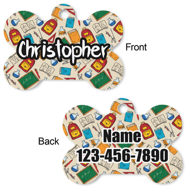 Math Lesson Bone Shaped Dog Tag - Front & Back