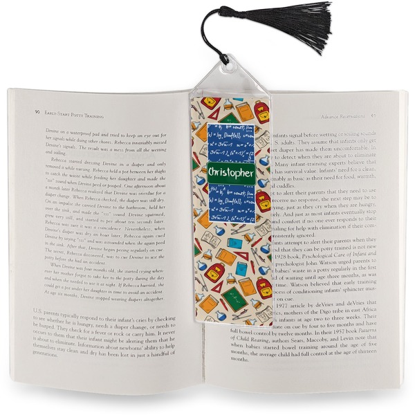 Math Lesson Bookmark with tassel - In book