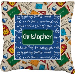 Math Lesson Faux-Linen Throw Pillow 18" (Personalized)