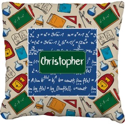Math Lesson Faux-Linen Throw Pillow 20" (Personalized)