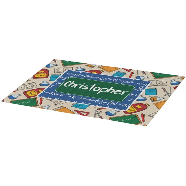 Math Lesson Burlap Placemat (Angle View)