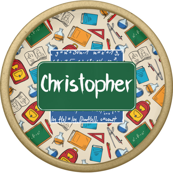 Math Lesson Cabinet Knob - Gold - Front