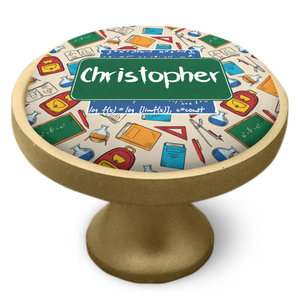 Math Lesson Cabinet Knob - Gold - Side