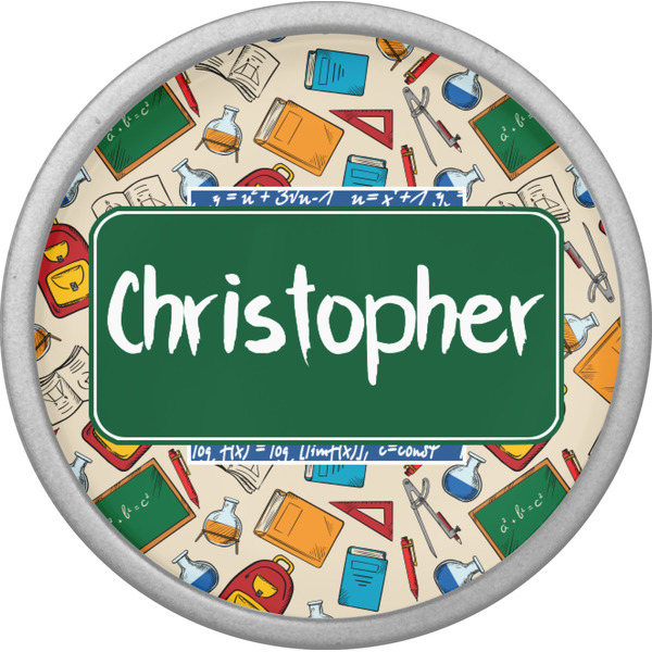 Math Lesson Cabinet Knob - Nickel - Front