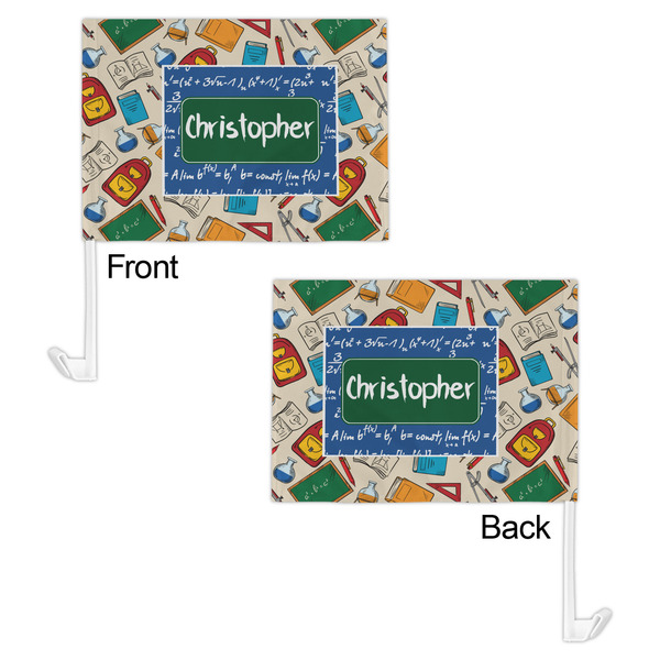 Math Lesson Car Flag - 11" x 8" - Front & Back View