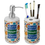 Math Lesson Ceramic Bathroom Accessories Set (Personalized)