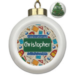 Math Lesson Ceramic Ball Ornament - Christmas Tree (Personalized)