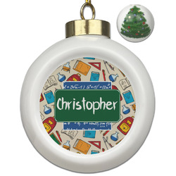 Math Lesson Ceramic Ball Ornament - Christmas Tree (Personalized)