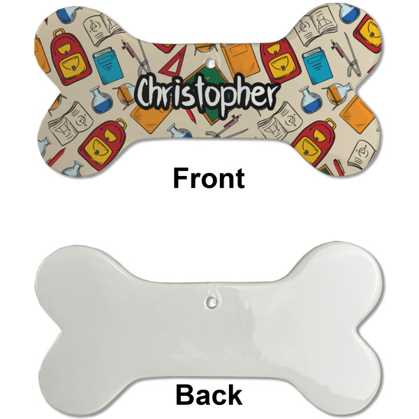Math Lesson Ceramic Flat Ornament - Bone Front & Back Single Print (APPROVAL)