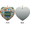 Math Lesson Ceramic Flat Ornament - Heart Front & Back (APPROVAL)