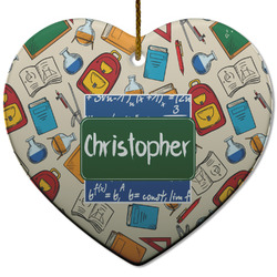 Math Lesson Heart Ceramic Ornament w/ Name or Text