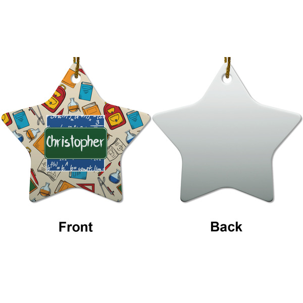 Math Lesson Ceramic Flat Ornament - Star Front & Back (APPROVAL)