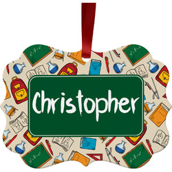 Math Lesson Metal Frame Ornament - Double Sided w/ Name or Text