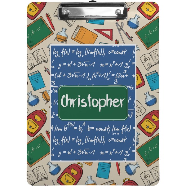 Custom Math Lesson Clipboard (Letter Size) (Personalized)