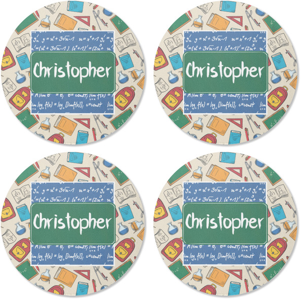 Math Lesson Coaster Round Rubber Back - Apvl
