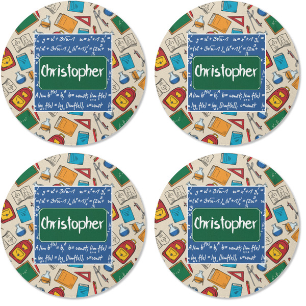 Math Lesson Coaster Round Rubber Back - Apvl