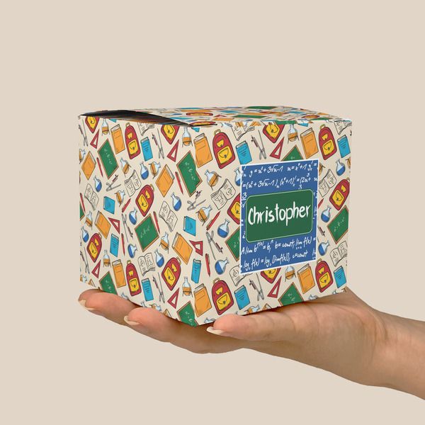 Math Lesson Cube Favor Gift Box - On Hand - Scale View