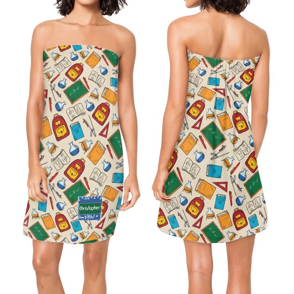 Math Lesson Custom Bath Wrap - Front & Back View