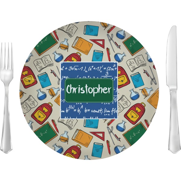 Custom Math Lesson 10" Glass Lunch / Dinner Plates - Single or Set (Personalized)